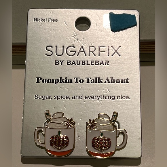 NWT SUGARFIX by BAUBLEBAR PUMPKIN SPICE EARRINGS. - Picture 2 of 6